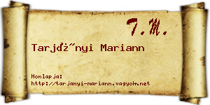 Tarjányi Mariann névjegykártya