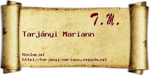 Tarjányi Mariann névjegykártya