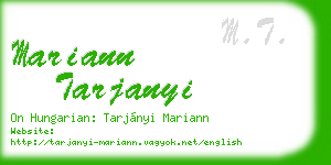 mariann tarjanyi business card